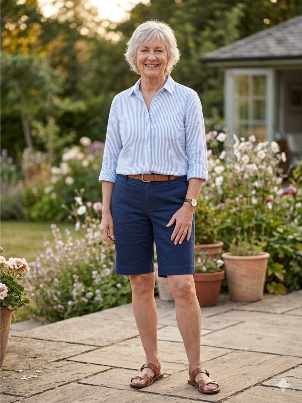 Lauren by Ralph Lauren Navy Blue Bermuda Shorts - Size 12P